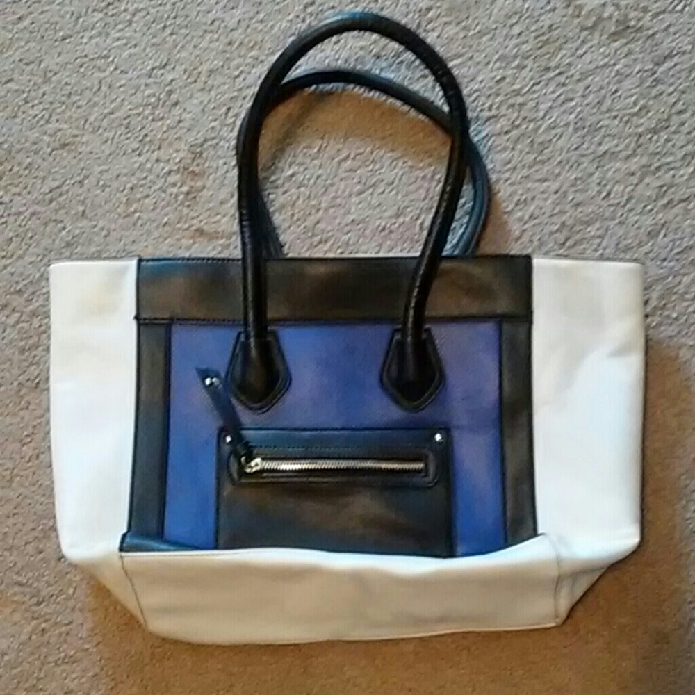 Mossimo Cream/Black/Blue Purse